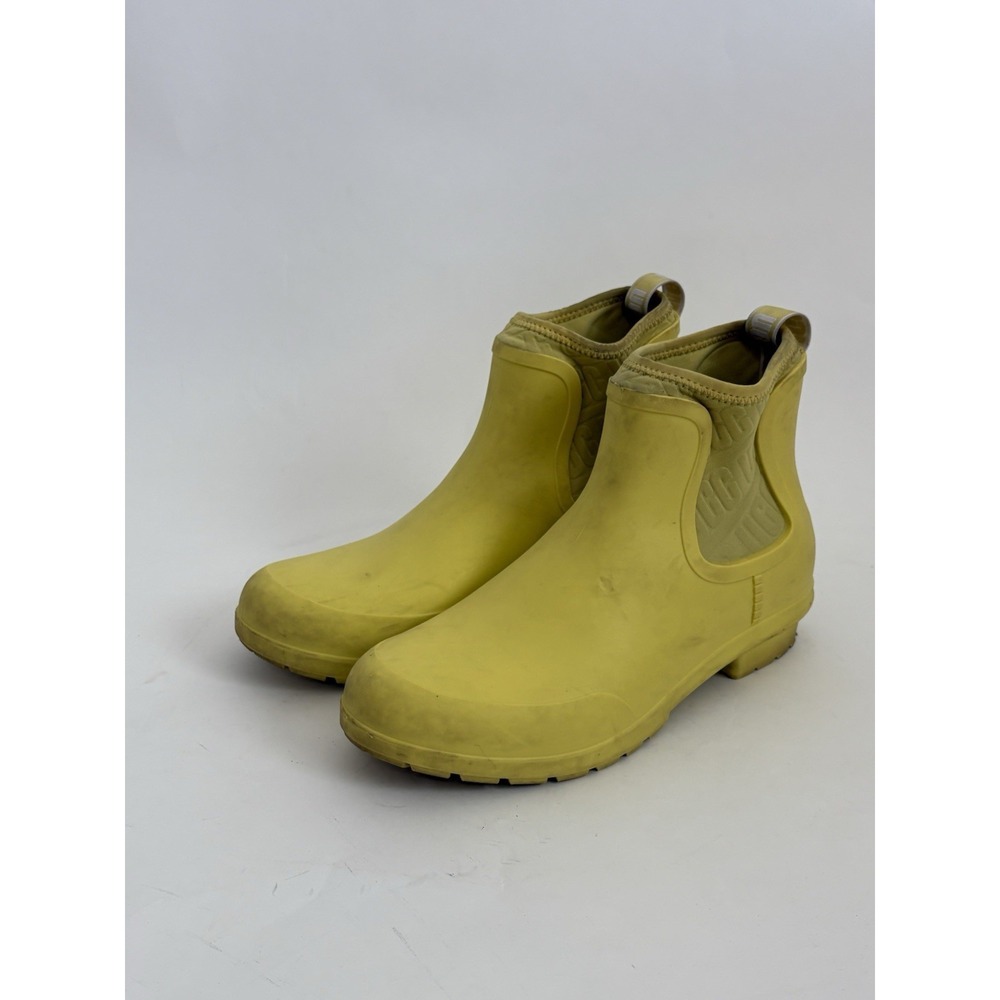 UGG Chelsea Ankle Rain Boots Womens 8 Yellow Rubber Outdoors Autumn Winter